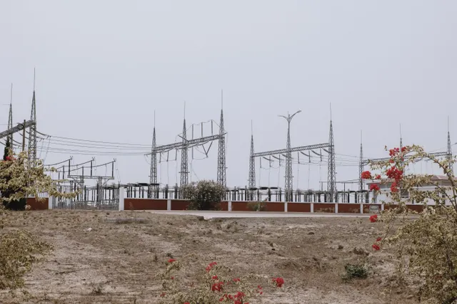 Electrical substation and surrounding infrastructure